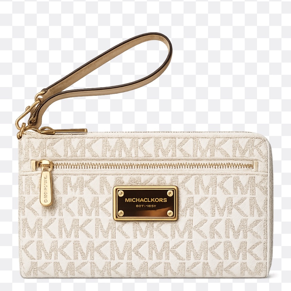 MICHAEL Michael Kors Beige Logo Card Wallet Wristlet